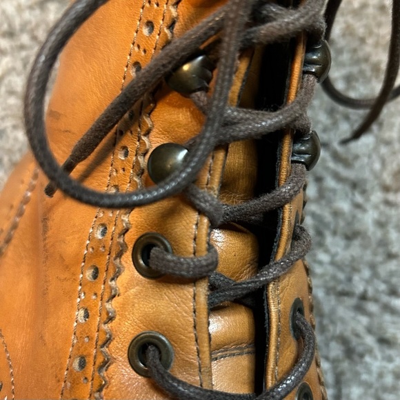 Men’s Size 13 Boots Johnston & Murphy 1850 Cognac Leather Wingtip Ankle Chukka - Picture 14 of 16